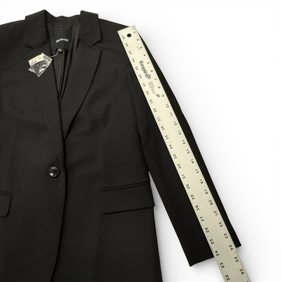 Madewell Kline Blazer Jacket Womens 4 Black NWT 1 Button - Picture 9 of 12